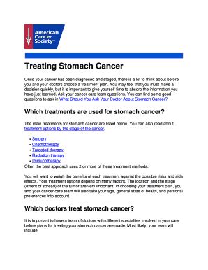 Fillable Online Treating Stomach Cancer Fax Email Print Pdffiller