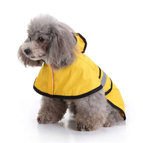 Venxuis Reflective Dog Raincoat Dog Rain Jacket with Cap Nylon Dog ...