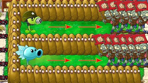 Plants Vs Zombies Battlez Gatling Pea Snow Pea Vs Gargantuar Pvz