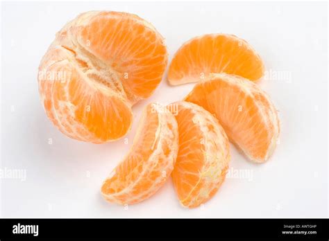 Segments Of Mandarin Clementine Orange Fruit Stock Photo Alamy