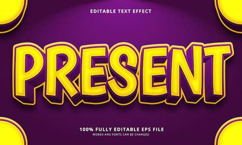 premium vector present text style editable text effect