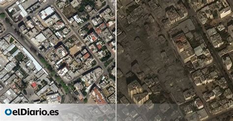 Antes y después de la destrucción de Gaza imágenes de satélite