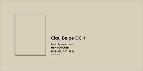 Benjamin Moore Clay Beige OC 11 Paint Color Codes Similar Paints And