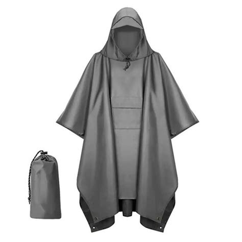 Imperméableponcho De Pluie à Capuche Pour Adultes Veste Imperméable