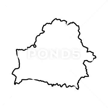 Belarus Map Of Black Contour Curves Of Vector Illustration Graphic