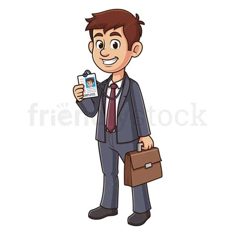 Cartoon Office Worker Vector Clipart Graphic - FriendlyStock