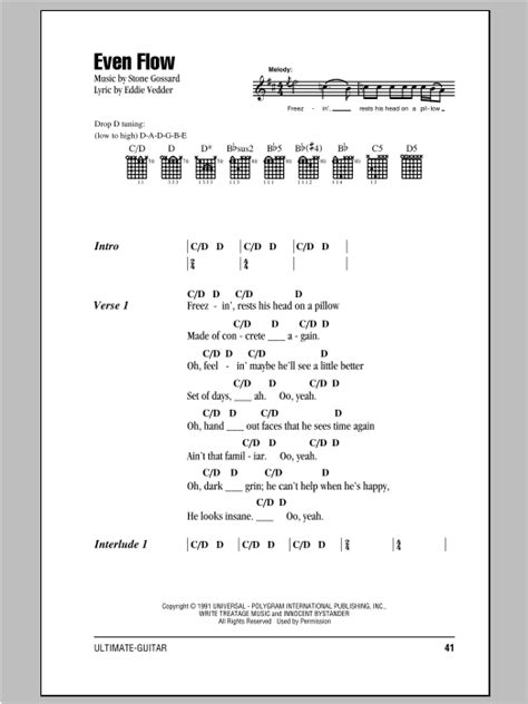 Even Flow By Pearl Jam Guitar Chords Lyrics Guitar Instructor