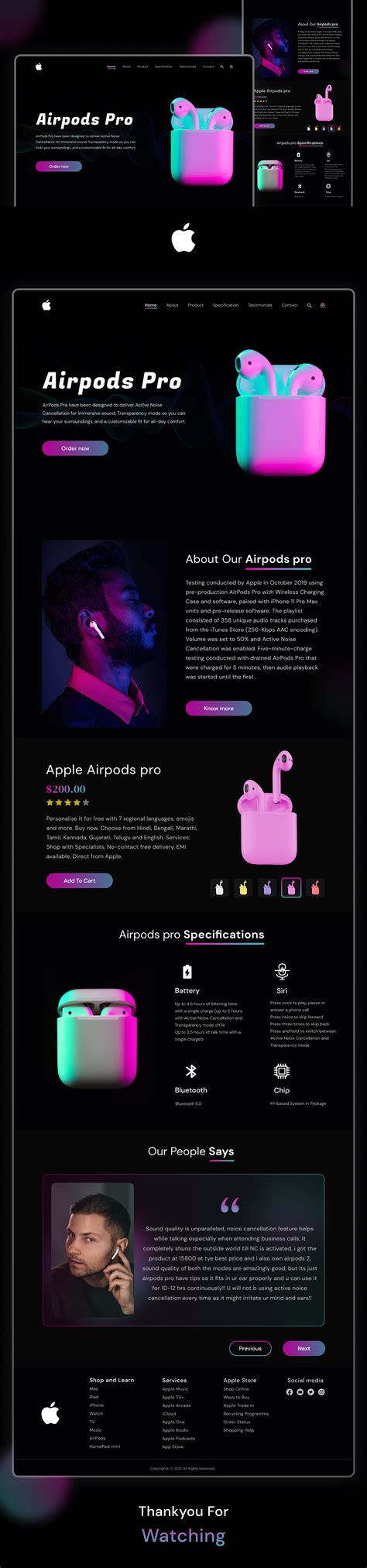 Apple Airpods Pro Website Design On Behance