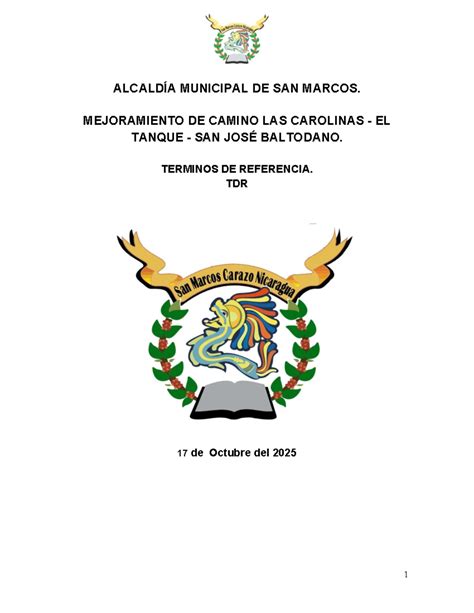 TDR: Mejoramiento de Camino Las Carolinas - San Marcos 2025 - Studocu