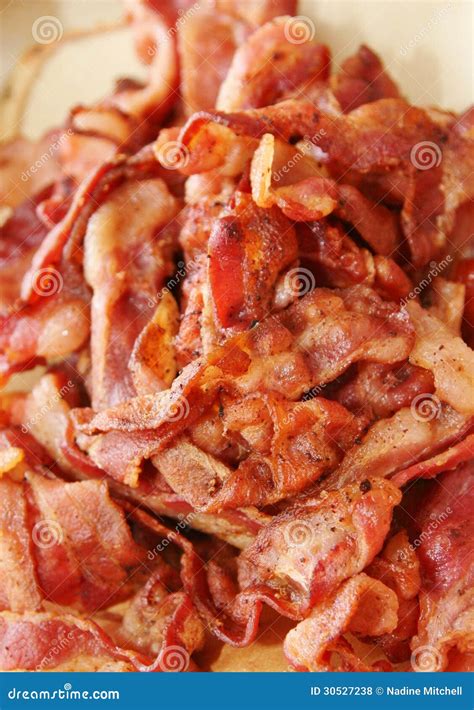 Crispy Grilled Bacon Strips Stock Photo Image Of Fried Pork 30527238