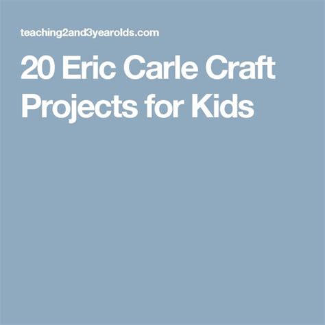 20 Eric Carle Craft Projects for Kids | Eric carle crafts, Craft ...