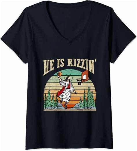 Hot Trending Kiraa Tee With Design He Is Rizzin Jesus Is Rizzin Basketball Tshirt Walmart