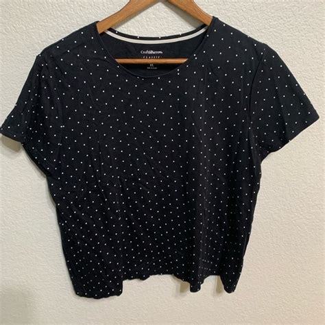 Tops Croft Barrow Blue With White Polka Dots Xl Poshmark