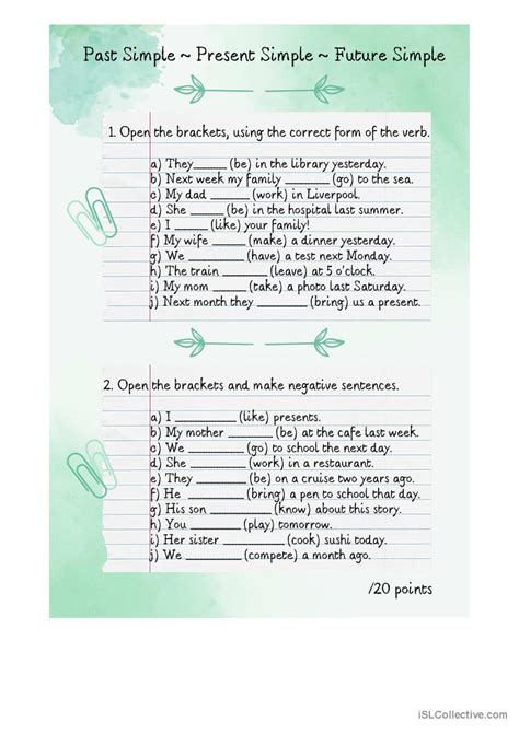 simple tenses  simple present francais fle fiches pedagogiques