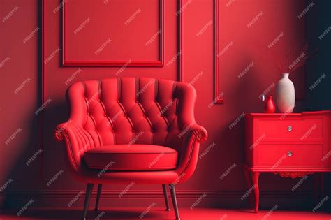 Premium AI Image | The interior of a red room