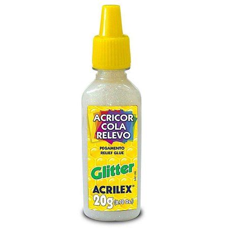 Cola Relevo Acricor Glitter Cristal 20g Acrilex Papelaria Capital