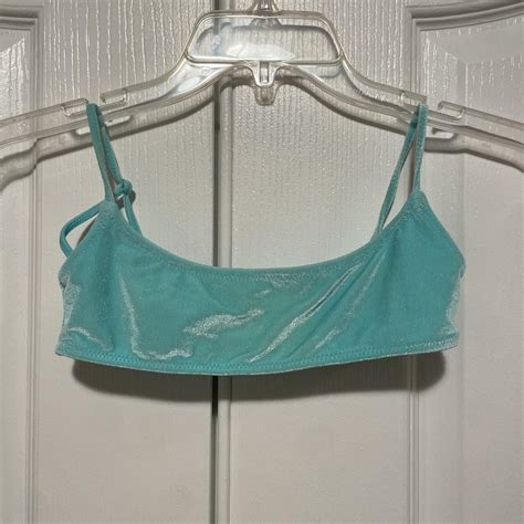 Triangl Blue Velvet Bikini Top Size Xs Depop