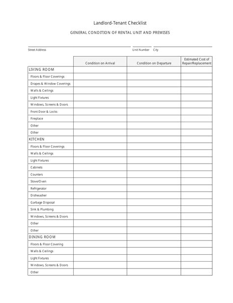 Landlord Tenant Checklist Template Fill Out Sign Online And Download Pdf Templateroller