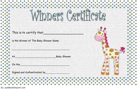 Quality Baby Shower Gift Certificate Template In Gift