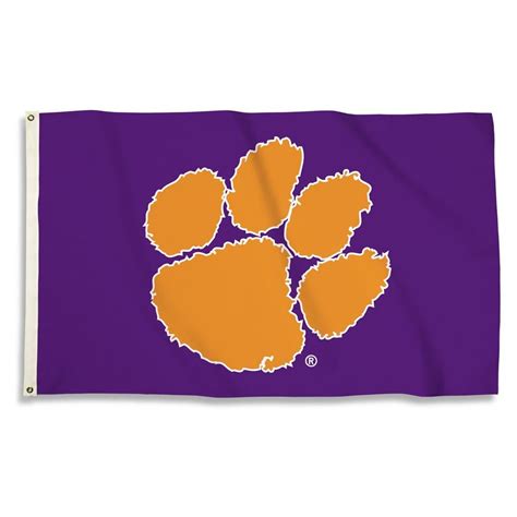 Clemson Tigers Purple Team Spirit Flag Paw Logo Clemson Tigers Clemson