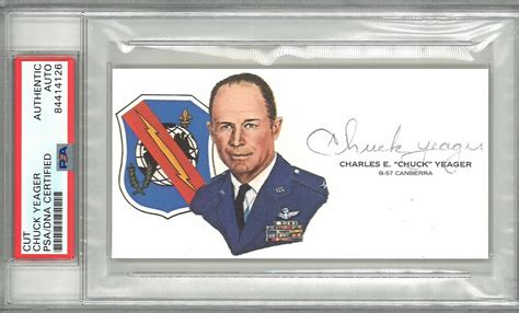 CHUCK YEAGER SIGNED CUT SIGNATURE PSA DNA 84414126 (D) WWII ACE TEST ...