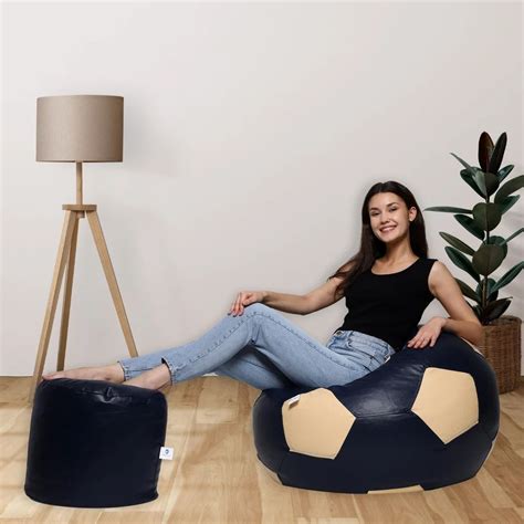 Aarij Mart Luxuriousness Dual Colour Football Bean Bag Footstool With