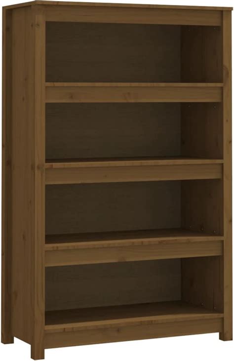 VidaXL Boekenkast 80x35x126 Cm Massief Grenenhout Honingbruin Bol