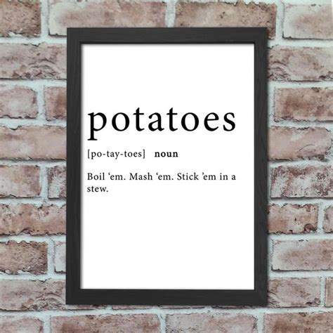 Printed Lord of the Rings Potatoes Art Print Samwise Gamgee Taters ...