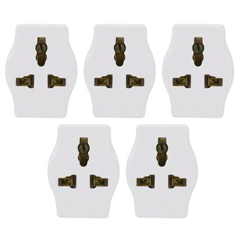 CONA 1946 Curve 3 Pin Universal Multi Plug 6A 13A 240V White Pack Of 5