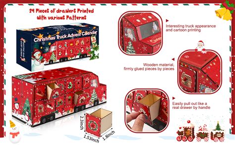 Amazon Christmas Wooden Advent Calendar Red Truck Advent Calendar