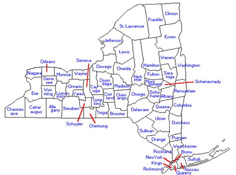 Map of counties in New York State - Ndangira.net