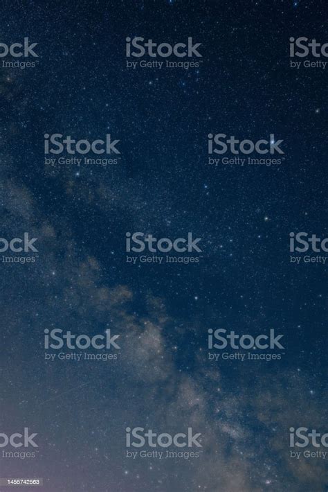 Milky Way Stars And Constellations On Evening Sky Stock Photo ...