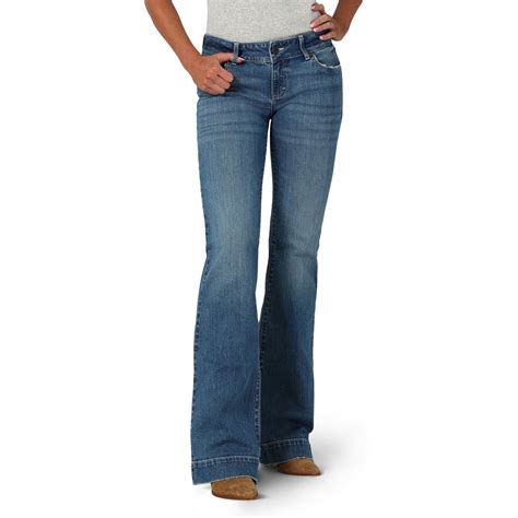 Wrangler Women's Retro Sadie Medium Wash Low Rise Stretch Trouser Jeans