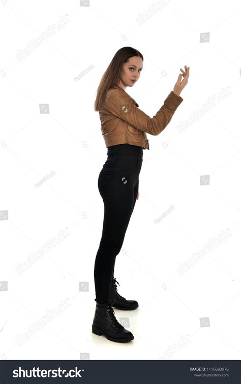 Full Length Portrait Brunette Girl Wearing Stock Photo Shutterstock