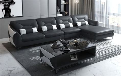 Bysic Small Leather Sectional with Chaise | Leather sectional, Sectional, Comfortable chaise