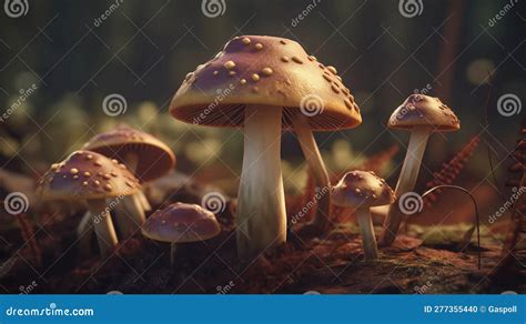 Psilocybin Mushrooms D Illustration Commonly Known As Magic