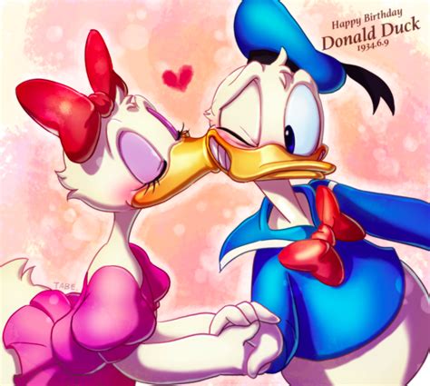 Happy Birthday Donald Duck By Tabe103 On Deviantart Valentine Cartoon Donald And Daisy Duck