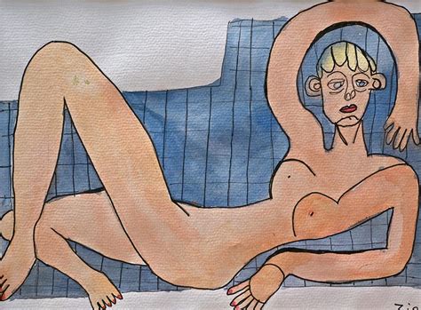 Blue Nude Watercolour Life Drawing Zion Levy Stewart Zion Art