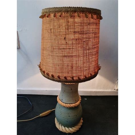 Lampe Vintage En Laine Et Gr S Et Jute Par Audoux Minet Vintage