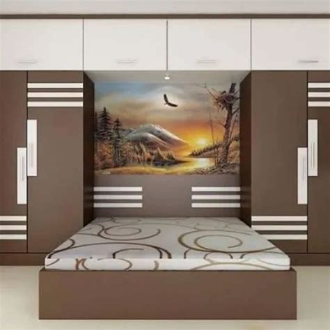 Brown Bedroom Wooden Wardrobe For Home Warranty More Than 5 Year At