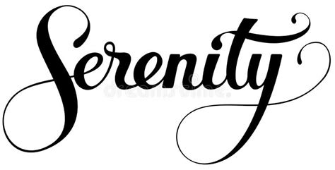 Serenity Custom Calligraphy Text Stock Vector Illustration Of