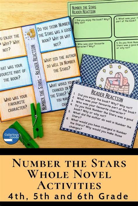 Three Books With The Title Number The Stars Whole Novel Activities For