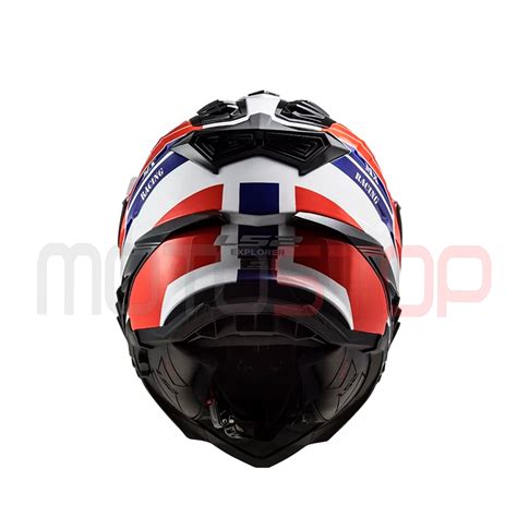 Casco Multipropósito Ls2 Mx701 Explorer Atlantis Blanco Rojo Azul