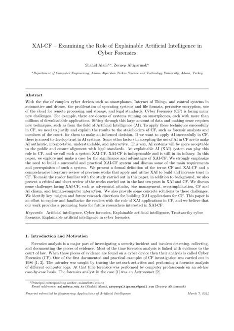 PDF XAI CF Examining The Role Of Explainable Artificial Intelligence