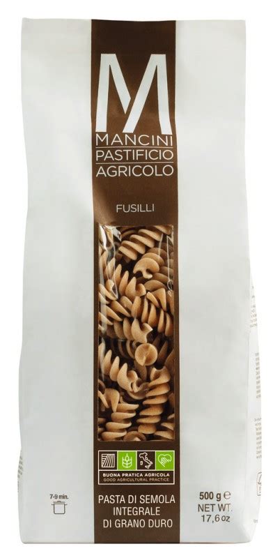 Fusilli Integrali Paste Facute Din Gris Integral De Grau Dur Pasta