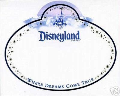 Disneyland Name Tag Template
