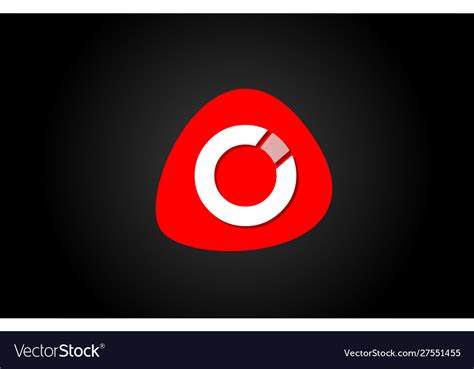 Red o white alphabet letter logo for company logo Vector Image