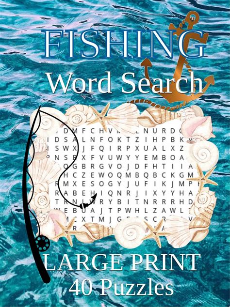 Fishing Word Search Large Print Puzzles Printable Book Etsy