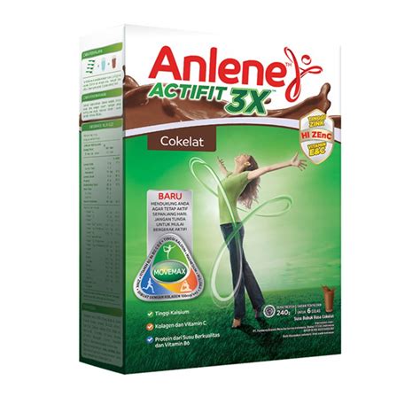 Jual Anlene Actifit Susu Bubuk Cokelat 240 G Shopee Indonesia