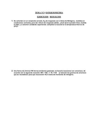 Ejercicios De Estequiometria Pdf